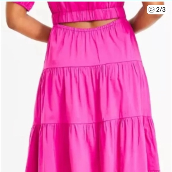 Loft Cut Out Midi Dress - Size M - Pink - beyond flattering!! 🌸💗🌸💗 - Picture 2 of 8